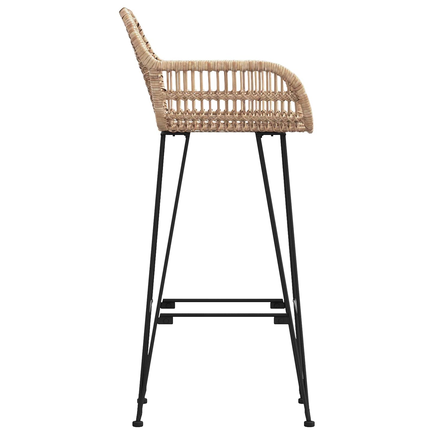 Bar Chair 2 pcs 55 x 52 x 105 cm Rattan and Iron