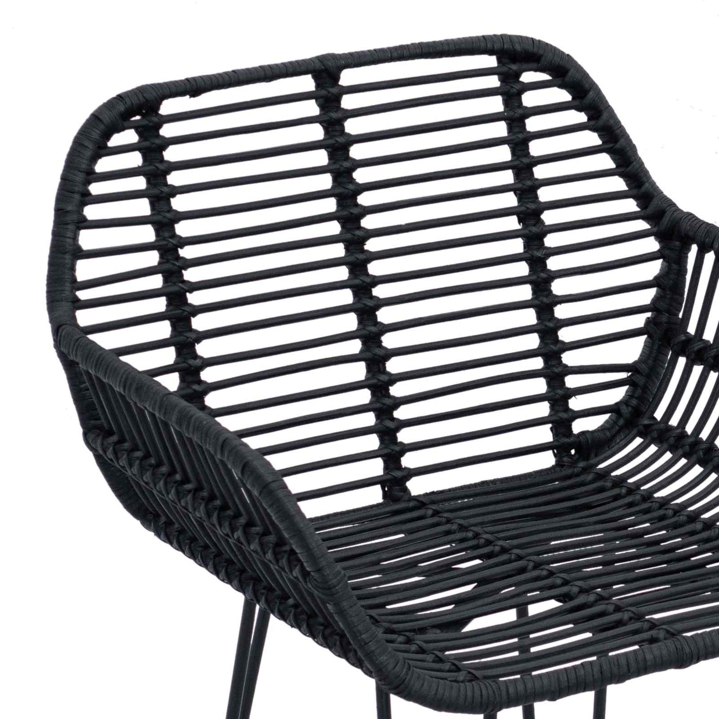 Bar Chair 2 pcs 55 x 52 x 92 cm Rattan and Iron