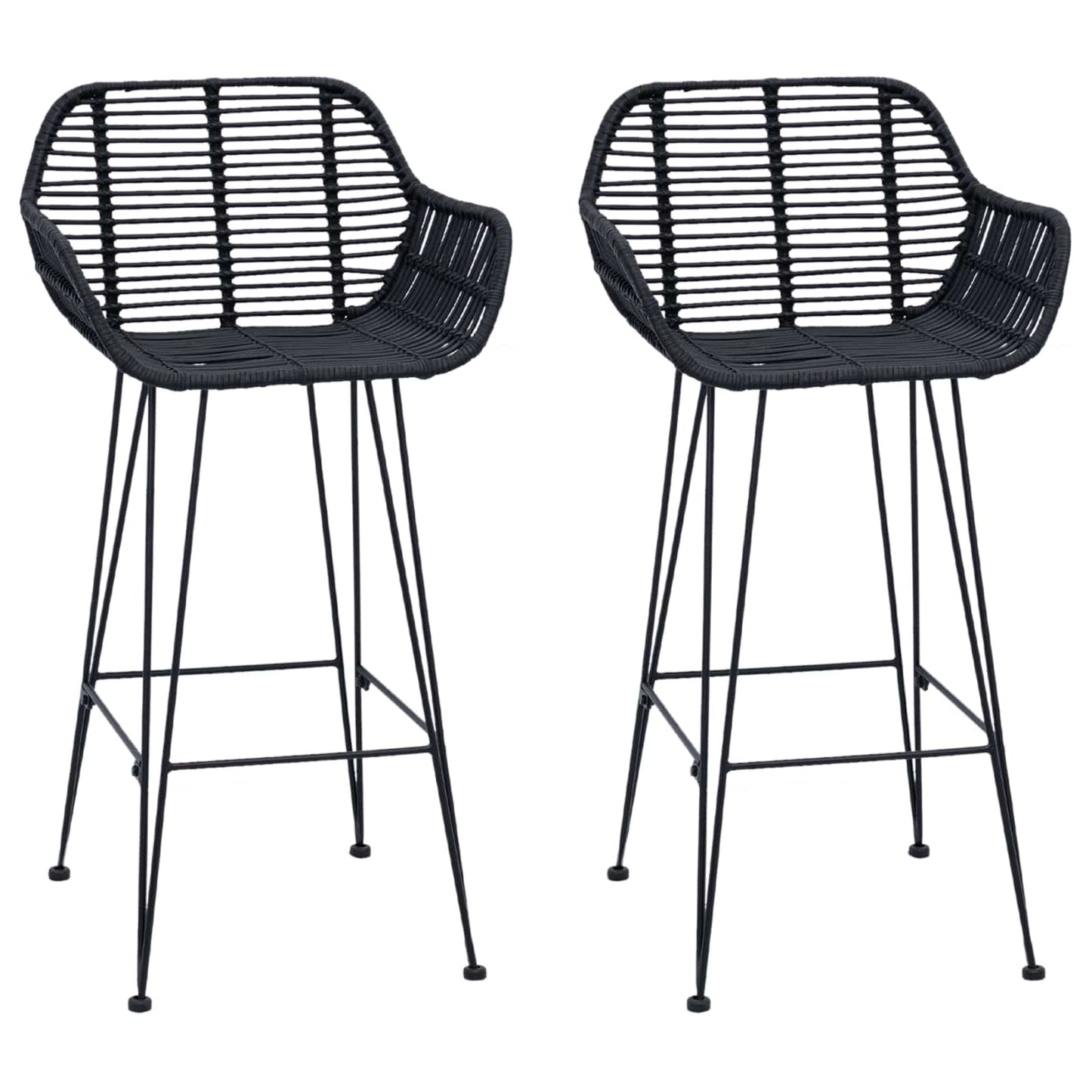 Bar Chair 2 pcs 55 x 52 x 92 cm Rattan and Iron
