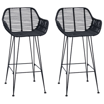 Bar Chair 2 pcs 55 x 52 x 92 cm Rattan and Iron