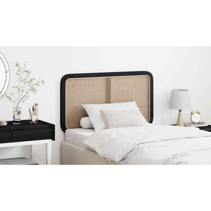 Headboard with Headboard Black 100 x 55 x 3 cm Rattan