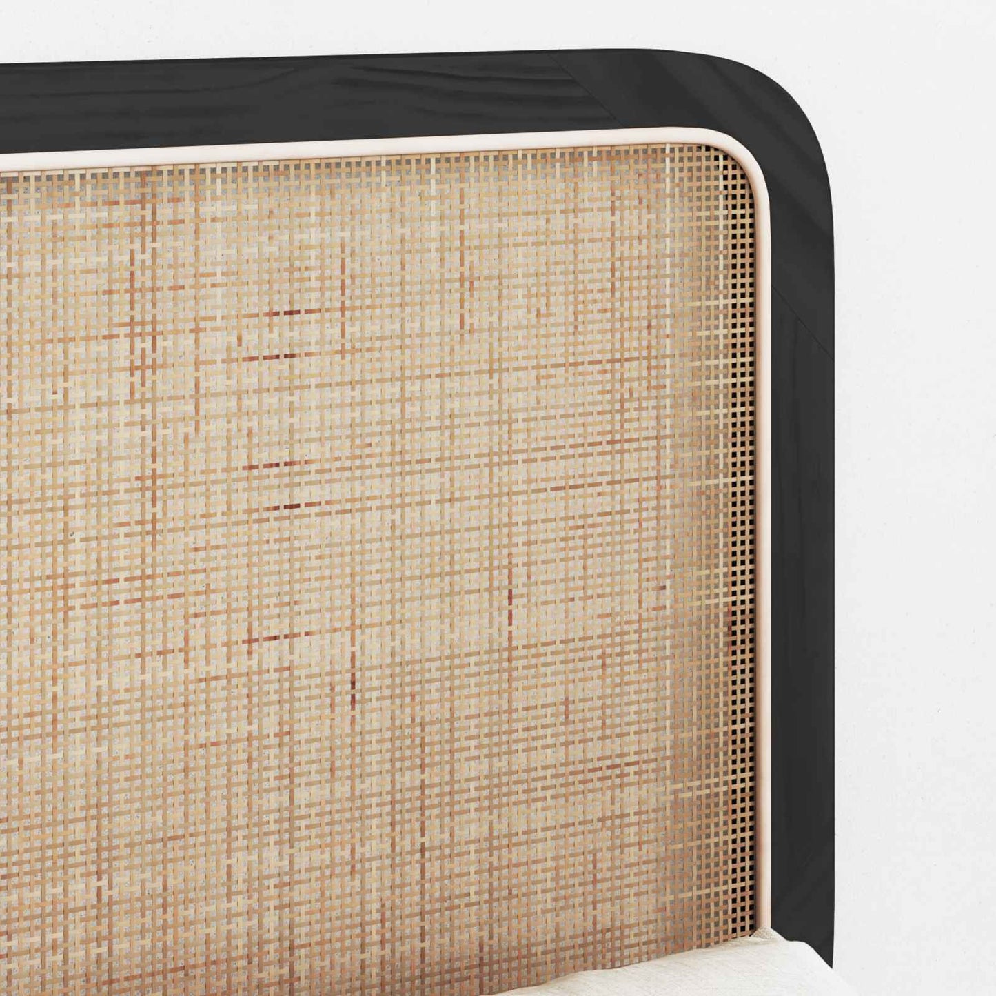 Headboard with Headboard Black 100 x 55 x 3 cm Rattan
