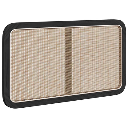 Headboard with Headboard Black 100 x 55 x 3 cm Rattan