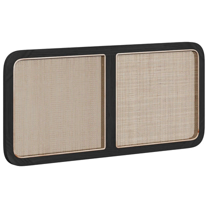 Headboard with Headboard Black 120 x 55 x 3 cm Rattan