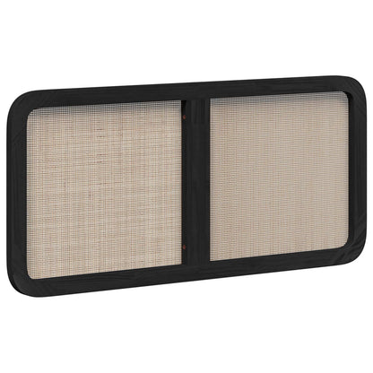 Headboard with Headboard Black 120 x 55 x 3 cm Rattan