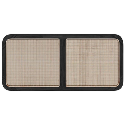 Headboard with Headboard Black 120 x 55 x 3 cm Rattan