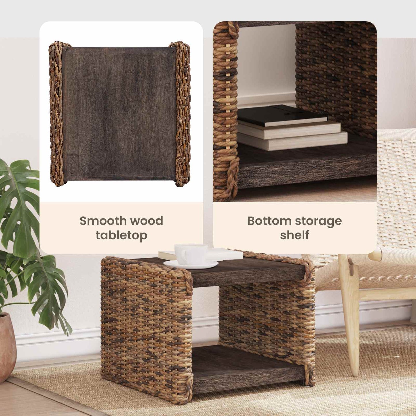 Coffee Table Natural 45 x 45 x 45 cm Solid Mahogany Wood