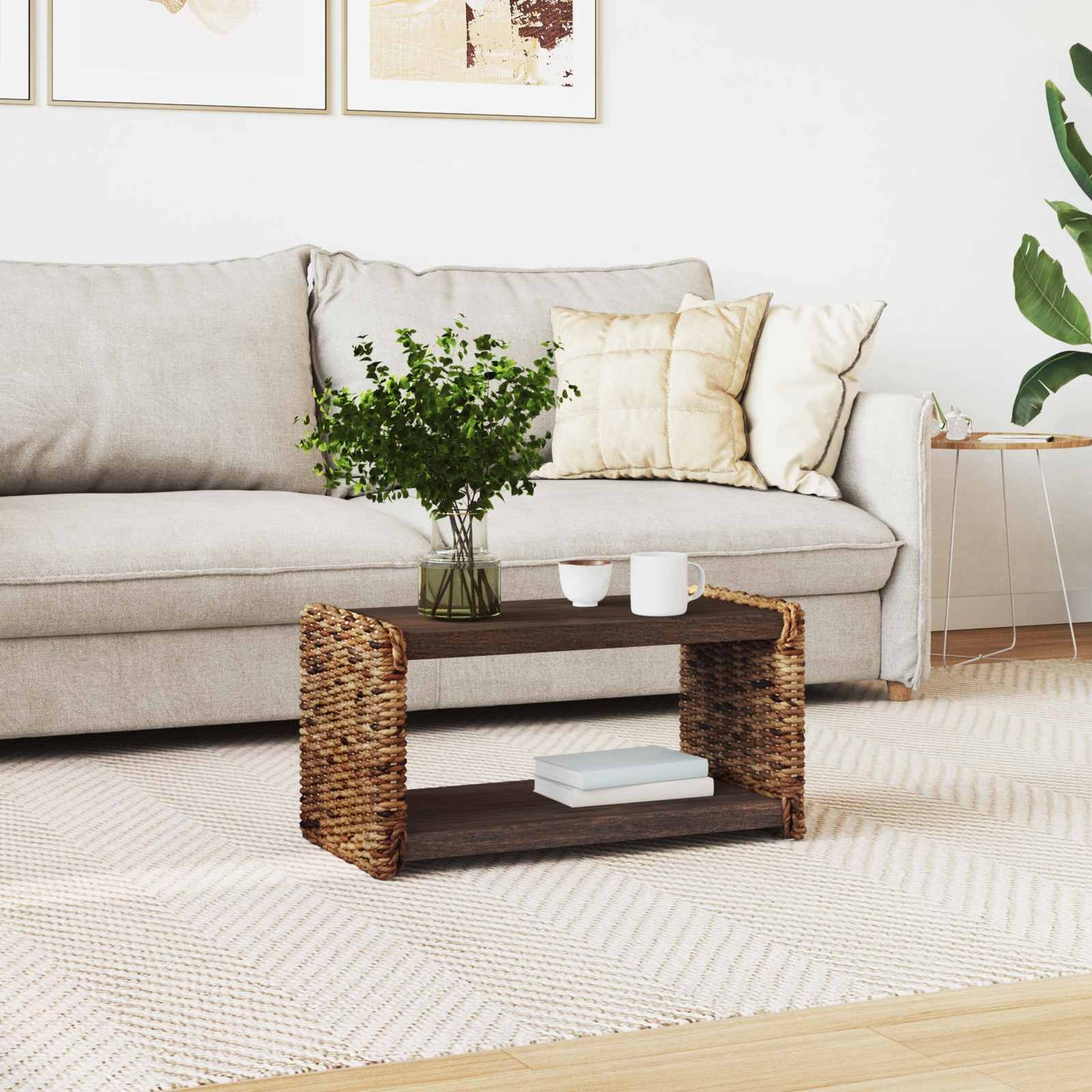 Coffee Table Natural 70 x 35 x 35 cm Solid Mahogany Wood