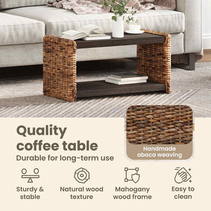 Coffee Table Natural 70 x 35 x 35 cm Solid Mahogany Wood