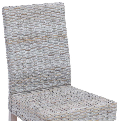 Dining Chair 2 pcs Solid Mahogany Wood White Wash