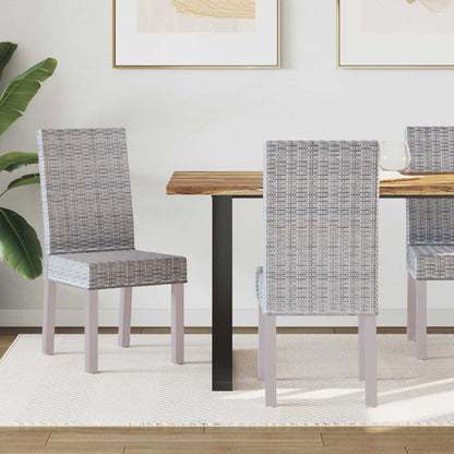 Dining Chair 2 pcs Solid Mahogany Wood White Wash