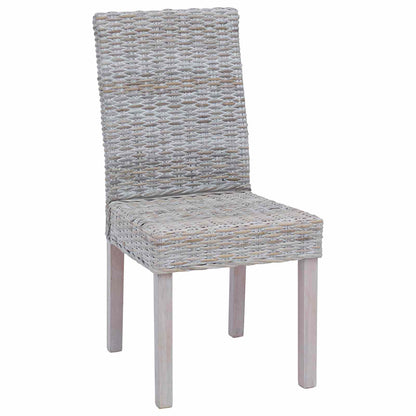 Dining Chair 2 pcs Solid Mahogany Wood White Wash