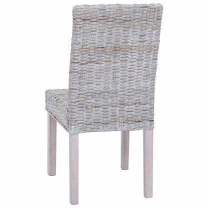Dining Chair 2 pcs Solid Mahogany Wood White Wash