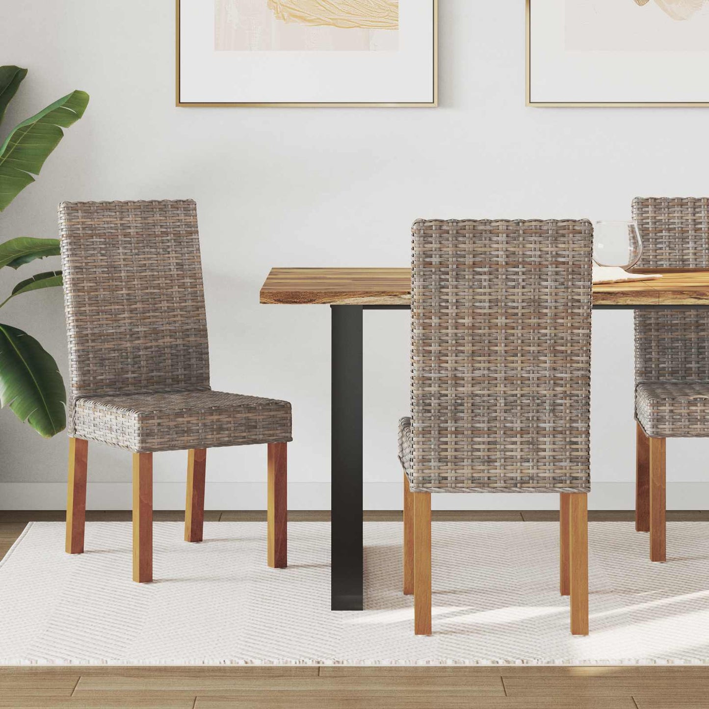 Dining Chair 2 pcs Kubu Grey 45 x 54 x 93 cm