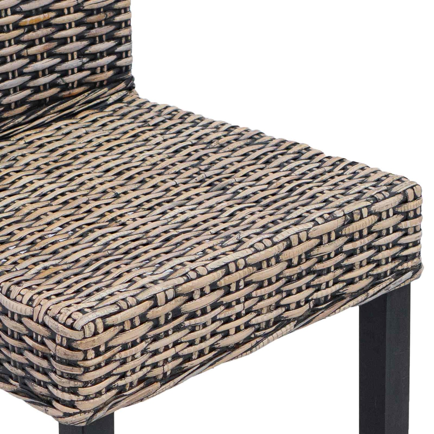 Dining Chair 2 pcs Solid Mahogany Wood Black Wash
