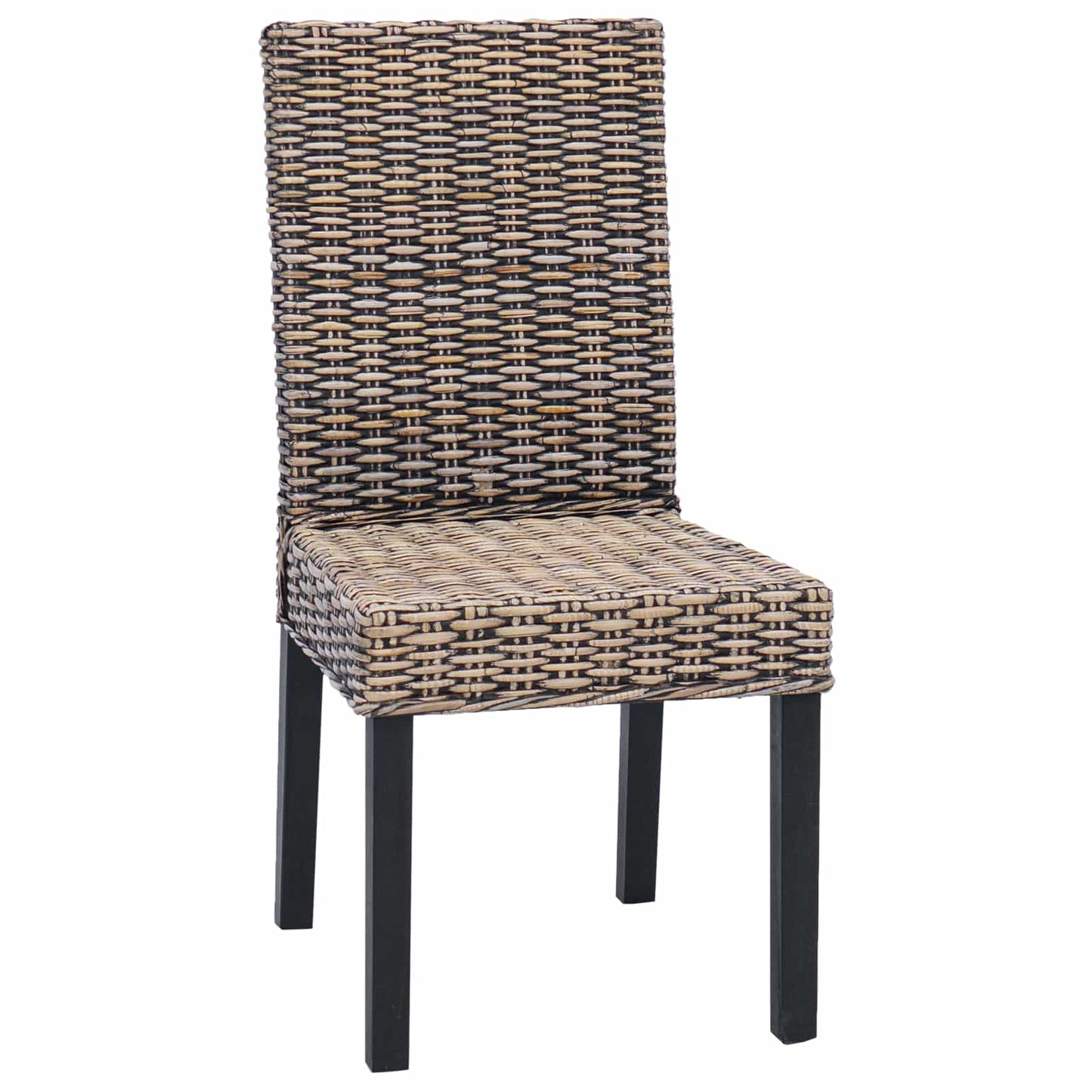 Dining Chair 2 pcs Solid Mahogany Wood Black Wash