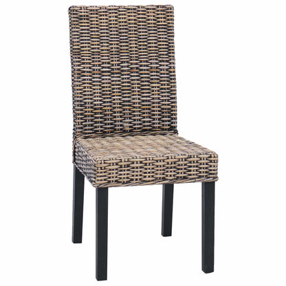 Dining Chair 2 pcs Solid Mahogany Wood Black Wash