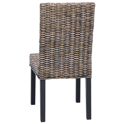 Dining Chair 2 pcs Solid Mahogany Wood Black Wash