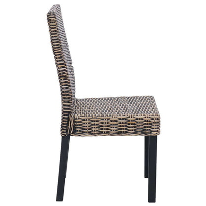 Dining Chair 2 pcs Solid Mahogany Wood Black Wash