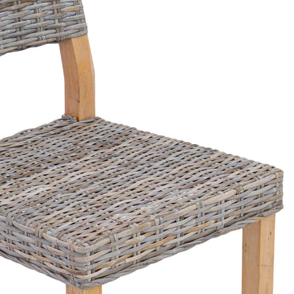 Dining Chair 2 pcs Kubu Rattan Kubu Grey 46 x 55 x 84 cm