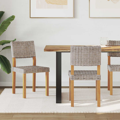 Dining Chair 2 pcs Kubu Rattan Kubu Grey 46 x 55 x 84 cm