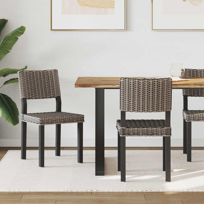 Dining Chair 2 pcs Kubu Rattan Black Wash 46 x 55 x 84 cm