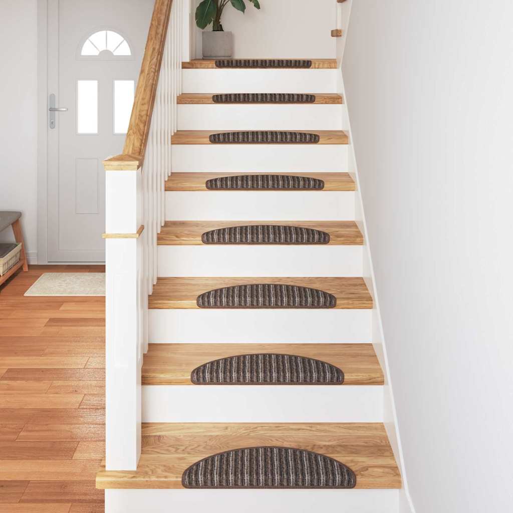 Self-adhesive Stair Mats 15 pcs Brown 56 x 17 x 3 cm