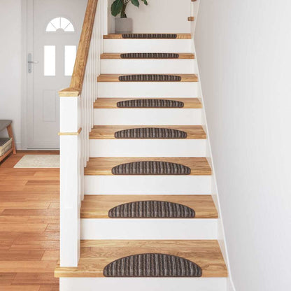 Self-adhesive Stair Mats 15 pcs Brown 56 x 17 x 3 cm