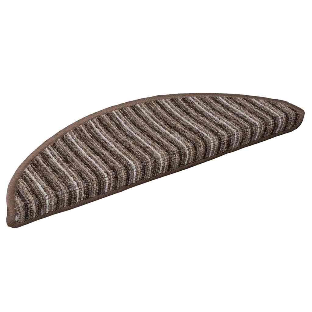 Self-adhesive Stair Mats 15 pcs Brown 56 x 17 x 3 cm