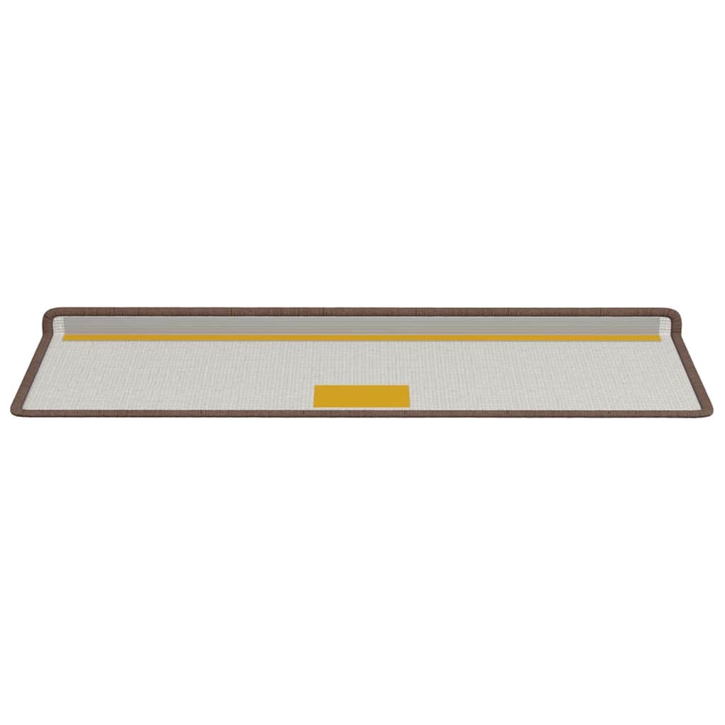 Self-adhesive Stair Mats Striped 15 pcs Brown 65 x 21 x 4 cm