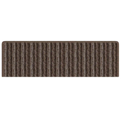 Self-adhesive Stair Mats Striped 15 pcs Brown 65 x 21 x 4 cm
