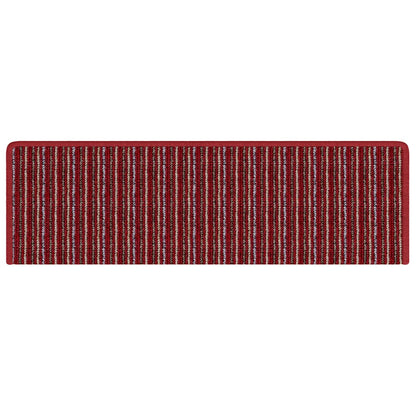 Self-adhesive Stair Mats Striped 15 pcs Red 65 x 21 x 4 cm