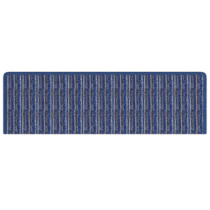 Self-adhesive Stair Mats Striped 15 pcs Blue 65 x 21 x 4 cm
