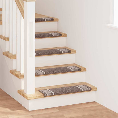 Self-adhesive Stair Mats 15 pcs 65 x 21 x 4 cm Non-Slip Brown