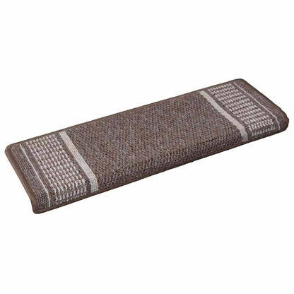 Self-adhesive Stair Mats 15 pcs 65 x 21 x 4 cm Non-Slip Brown