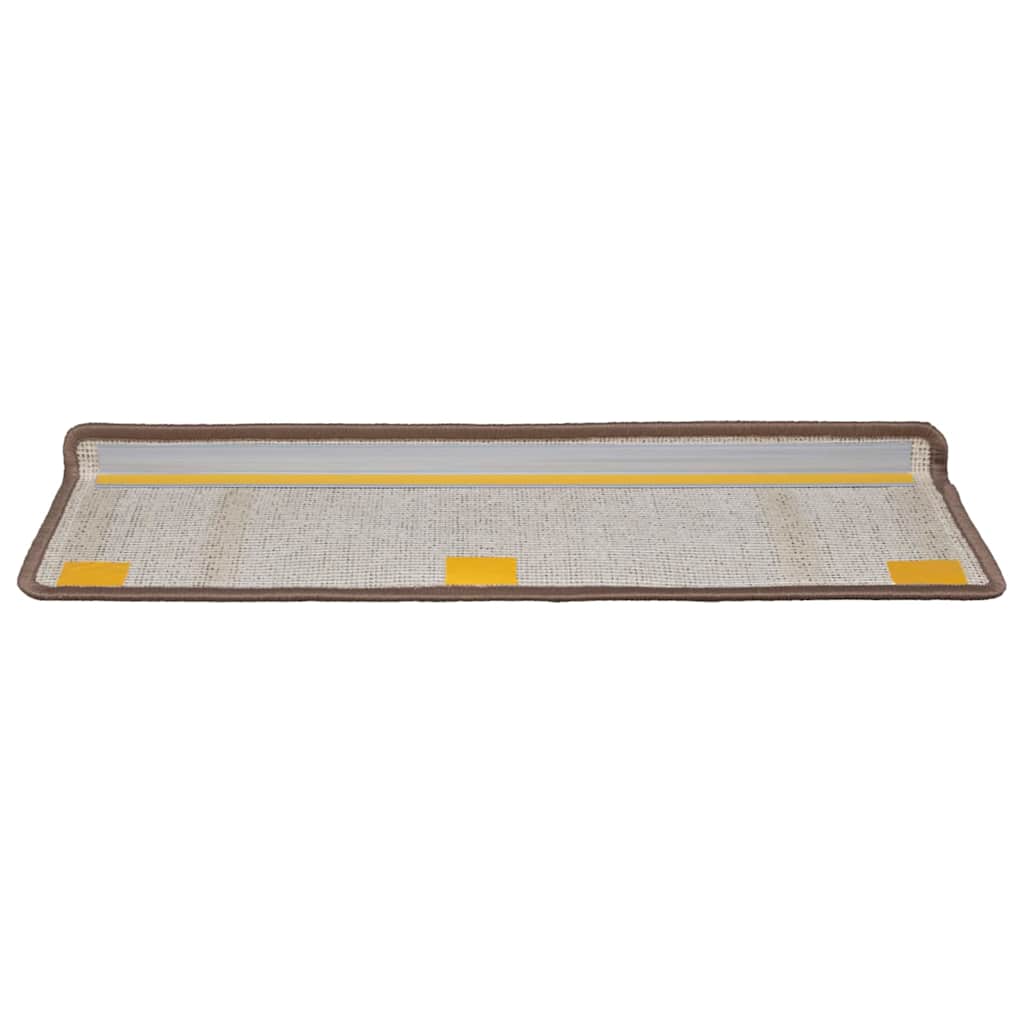 Self-adhesive Stair Mats 15 pcs 65 x 21 x 4 cm Non-Slip Brown