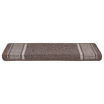 Self-adhesive Stair Mats 15 pcs 65 x 21 x 4 cm Non-Slip Brown