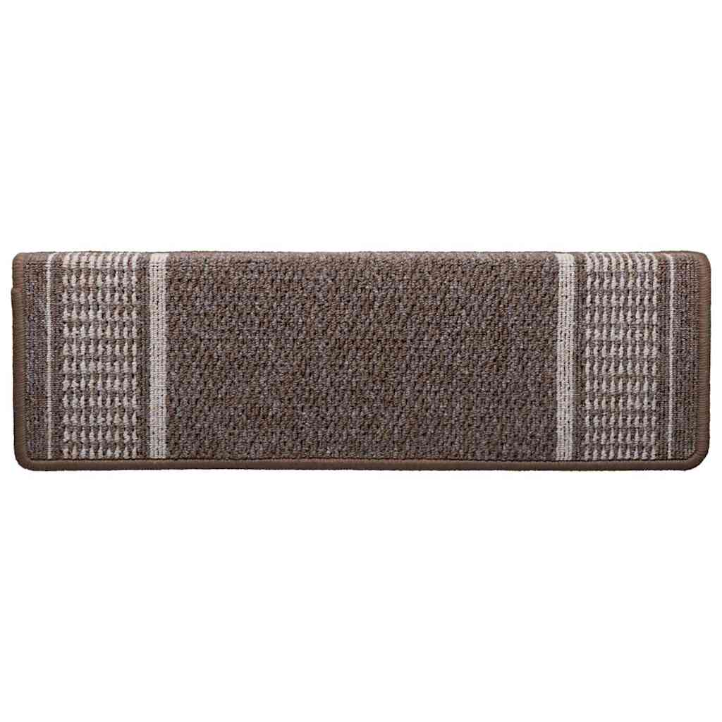 Self-adhesive Stair Mats 15 pcs 65 x 21 x 4 cm Non-Slip Brown