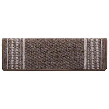 Self-adhesive Stair Mats 15 pcs 65 x 21 x 4 cm Non-Slip Brown