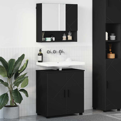 Bathroom Furniture Set 2 pcs Black 61 x 35 x 64 cm