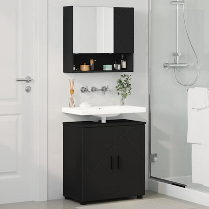 Bathroom Furniture Set 2 pcs Black 61 x 35 x 64 cm
