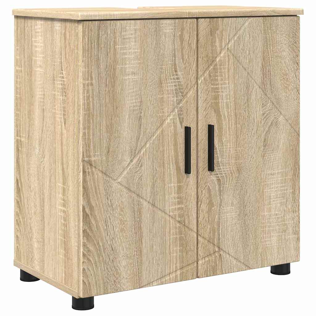 Bathroom Furniture Set 2 pcs Sonoma Oak Engineered wood & Metal