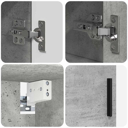 Bathroom Furniture Set Wall-mounted 2 pcs Concrete Grey