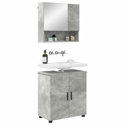 Bathroom Furniture Set Wall-mounted 2 pcs Concrete Grey