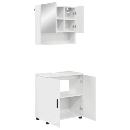 Bathroom Furniture Set Wall-mounted 2 pcs High Gloss White