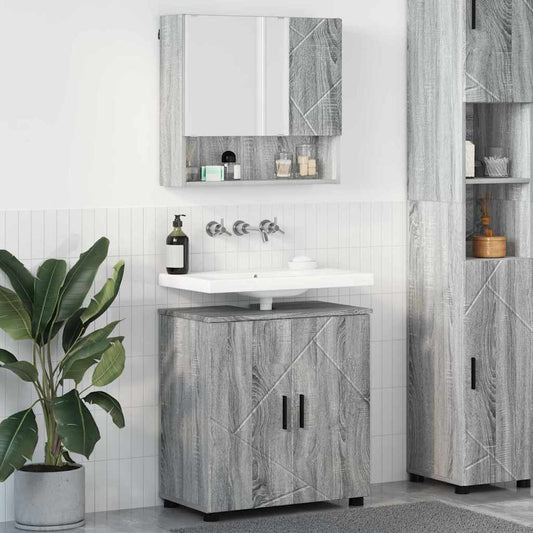 Bathroom Furniture Set 2 pcs Grey Sonoma 61 x 35 x 64 cm