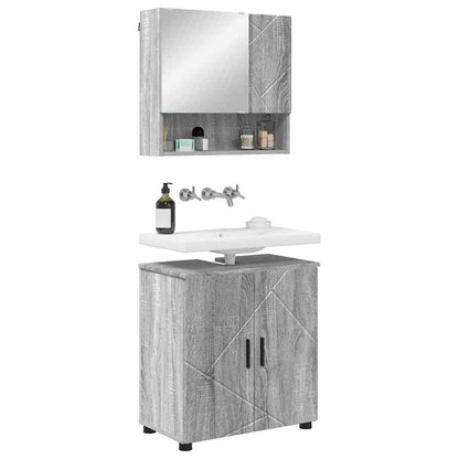 Bathroom Furniture Set 2 pcs Grey Sonoma 61 x 35 x 64 cm