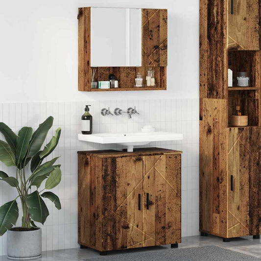 Bathroom Furniture Set 2 pcs Old Wood 61 x 35 x 64 cm