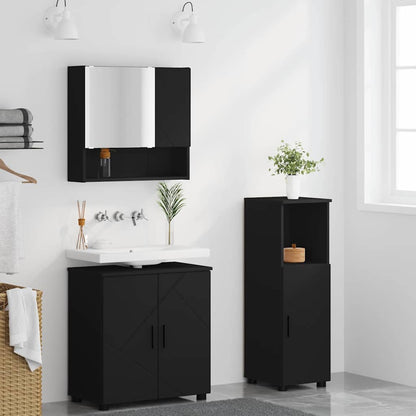Bathroom Furniture Set 3 pcs Black 61 x 35 x 64 cm