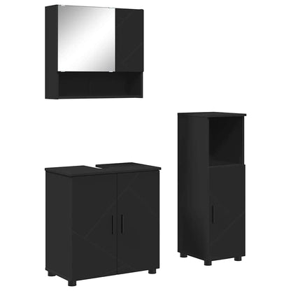 Bathroom Furniture Set 3 pcs Black 61 x 35 x 64 cm